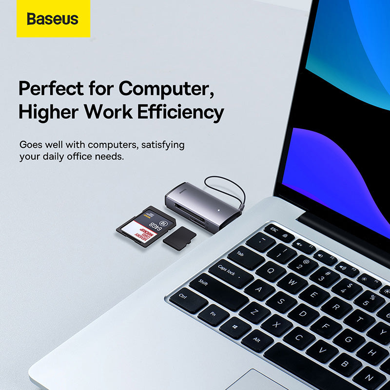Baseus Lite Series USB-A to SD/TF Card Reader Grey