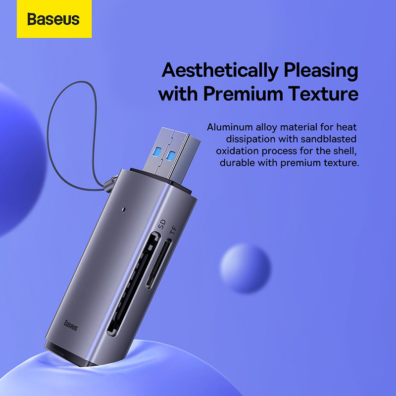 Baseus Lite Series USB-A to SD/TF Card Reader Grey