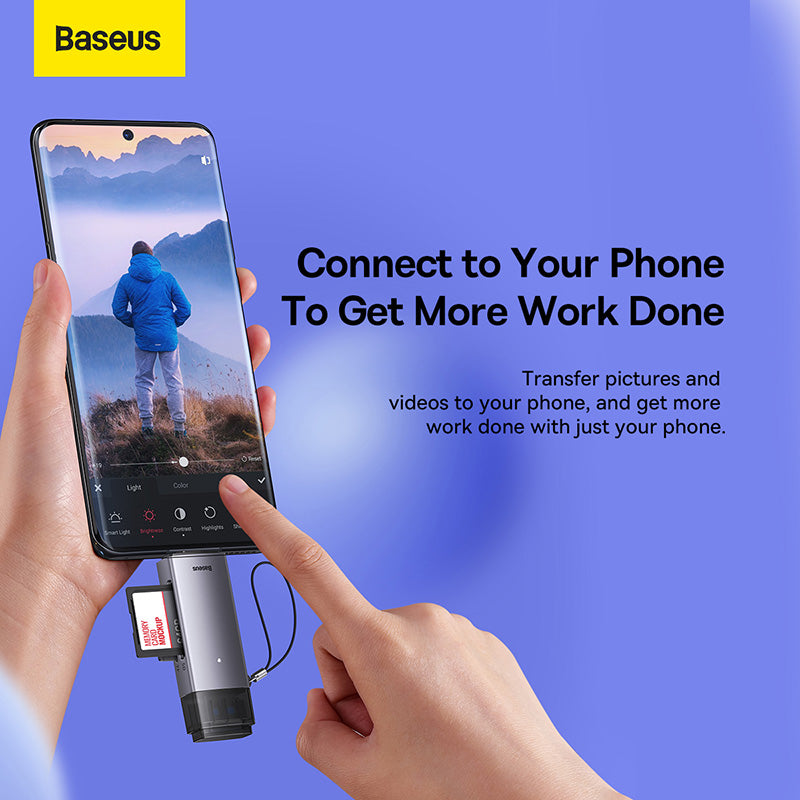 Baseus Lite Series USB-A & Type-C to SD/TF Card Reader Grey