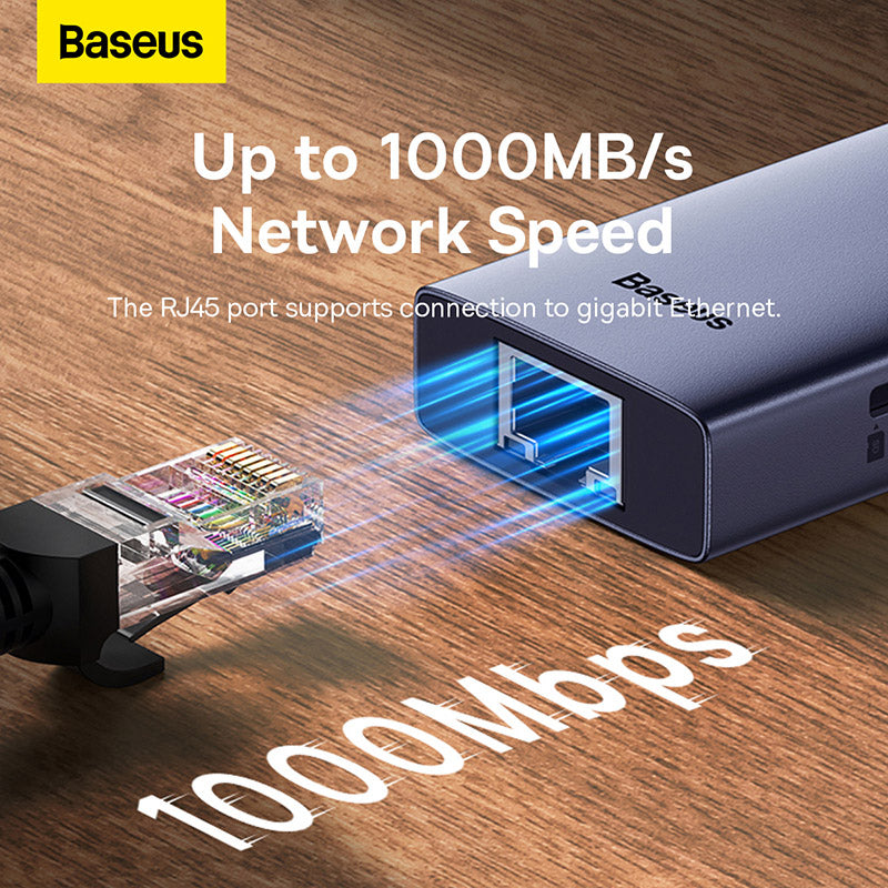 Baseus Flite Series 4-Port HUB Docking Station (USB-A to USB3.0*3+RJ45*1)