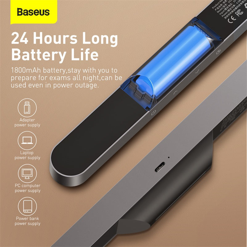 Baseus Magnetic Stepless Dimming Charging Desk Lamp Deep Gray