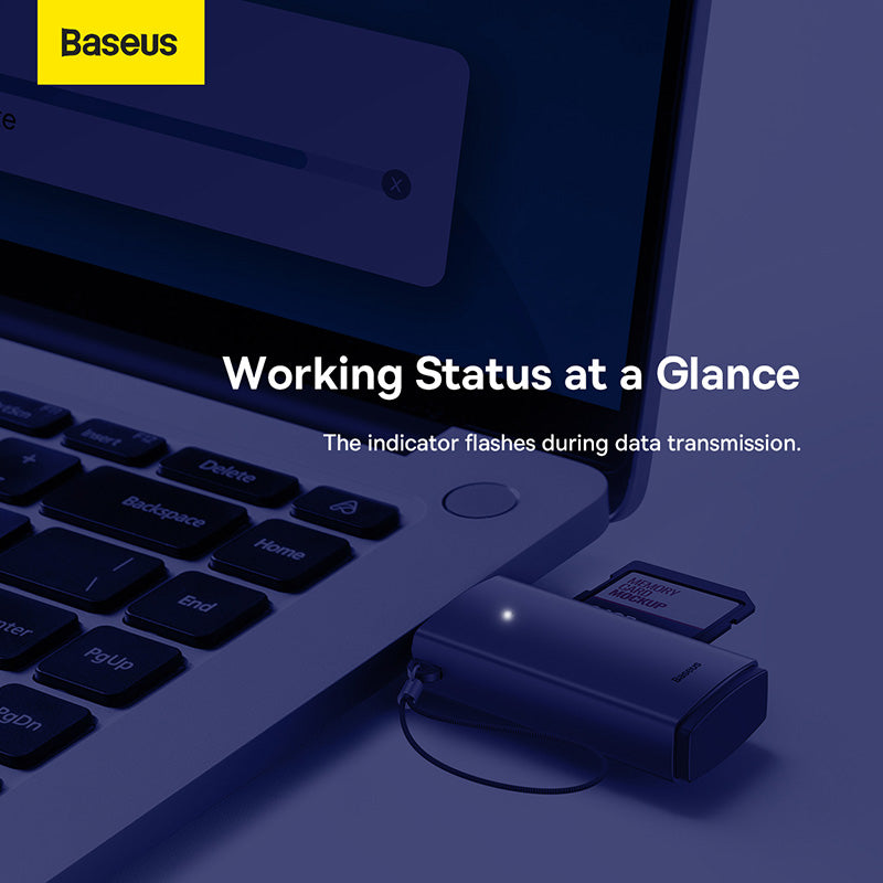Baseus Lite Series USB-A to SD/TF Card Reader Grey