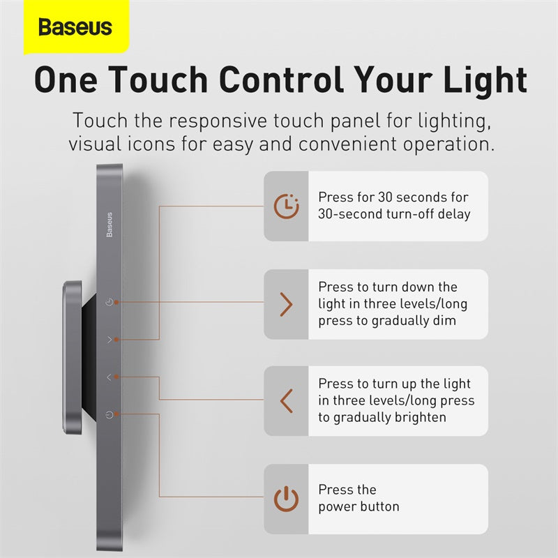 Baseus Magnetic Stepless Dimming Charging Desk Lamp Deep Gray