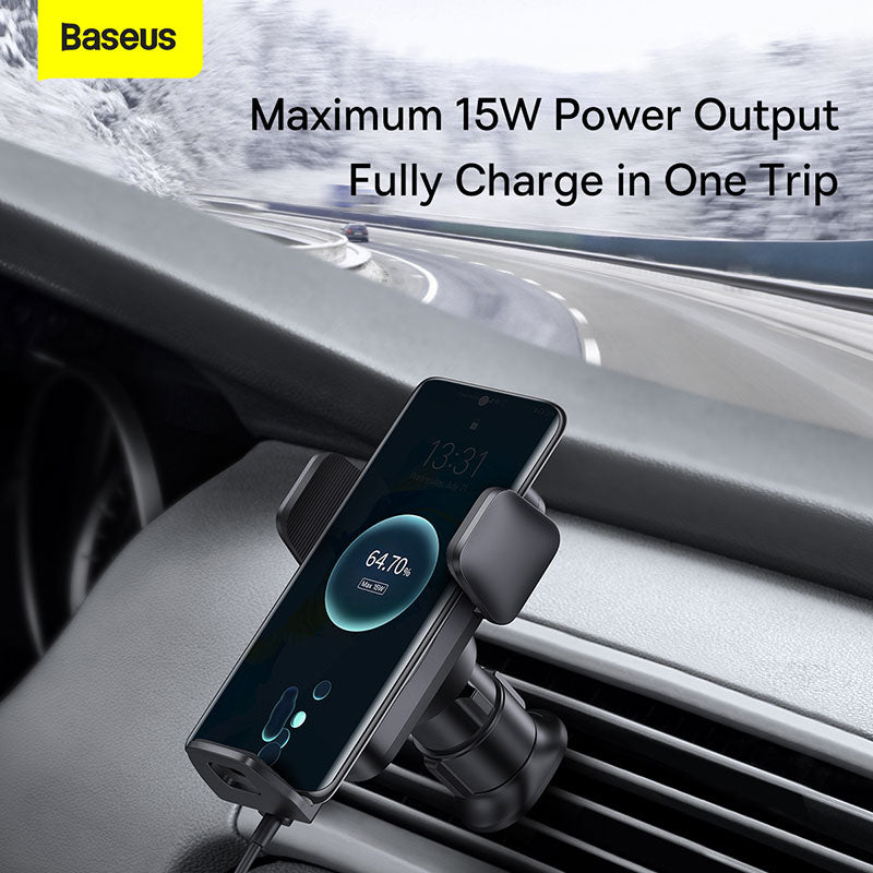Baseus Wisdom Auto Alignment Car Mount Wireless Charger (QI 15W) (Air Outlet Base)