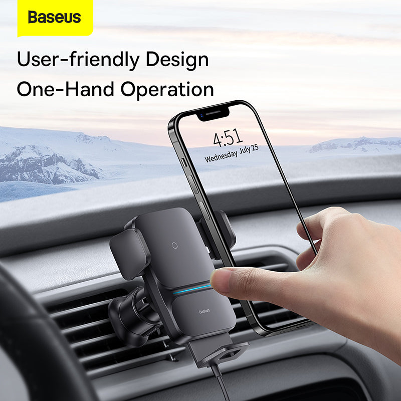 Baseus Wisdom Auto Alignment Car Mount Wireless Charger (QI 15W) (Air Outlet Base)