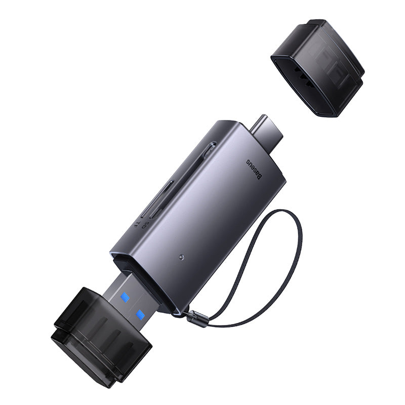 Baseus Lite Series USB-A & Type-C to SD/TF Card Reader Grey