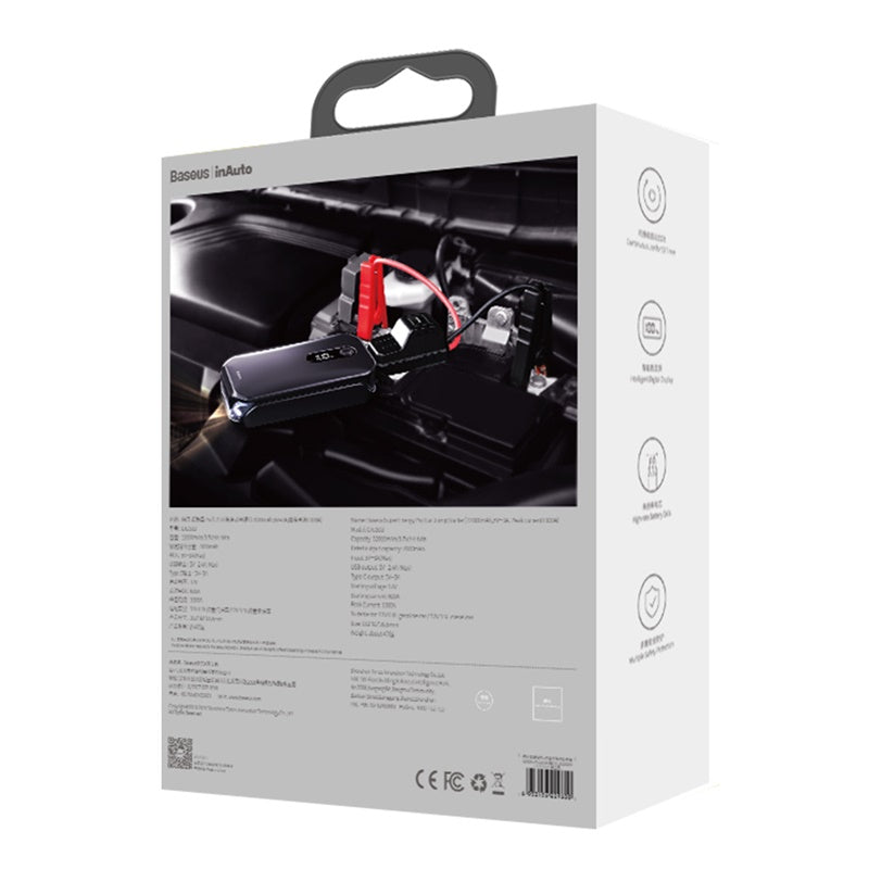 Baseus Super Energy Pro Car Jump Starter (12000mAh, 5V/3A, Peak Current 1000A)
