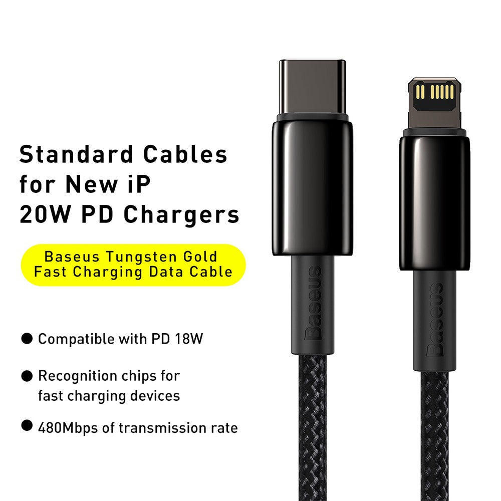 Baseus Tungsten Gold Fast Charging Data Cable Type-C to iP PD 20W 1/2M