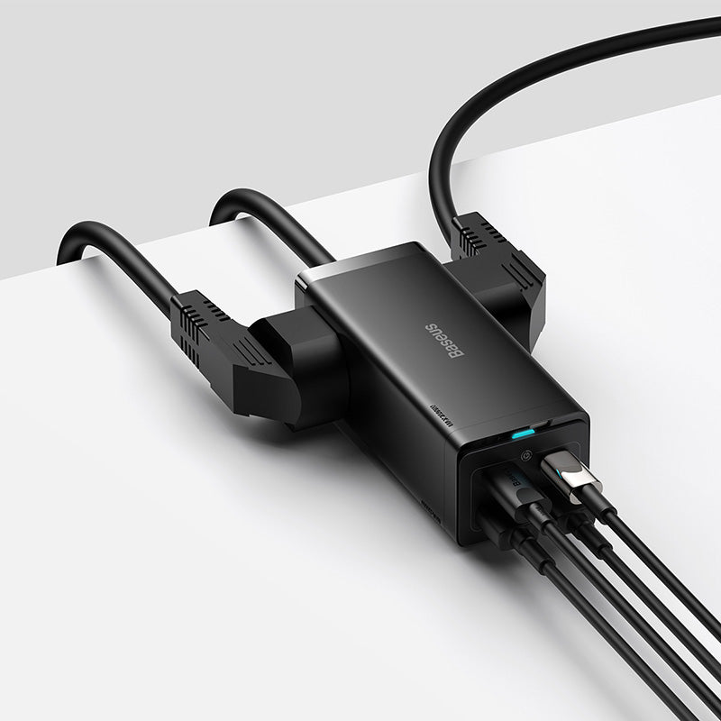 Baseus GaN3 Pro Desktop Powerstrip 2AC+2 U+2C 100W CN Black (With Mini White Cable Type-C to Type-C 100W(20V/5A) 1m Black)