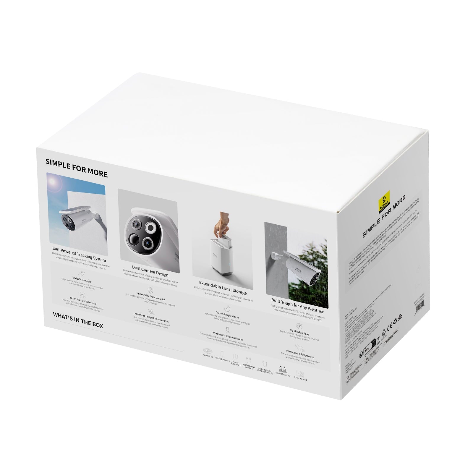 Baseus Security S1 Pro Outdoor Dual Camera 3K 2-Cam Kit White