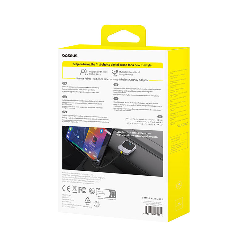 OS-Baseus SafeJourney Series Wireless CarPlay Adapter Space Grey