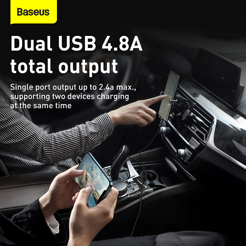 Baseus Grain Pro Car Charger (Dual USB 4.8A)