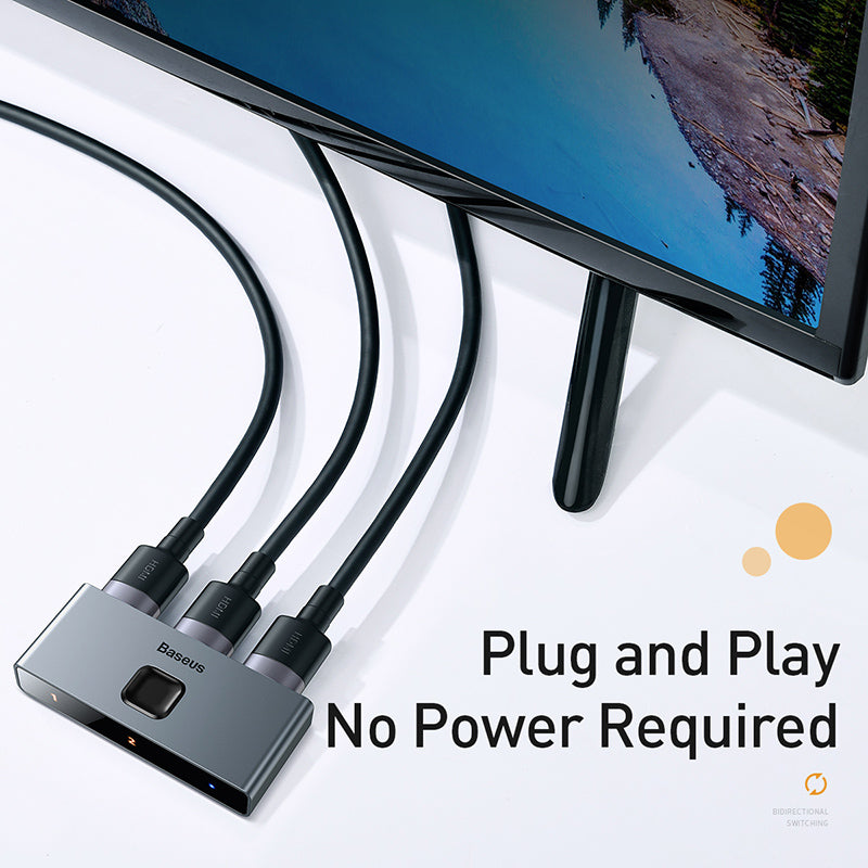 Baseus Matrix HDMI switcher (2in1or 1in2) Space Gray