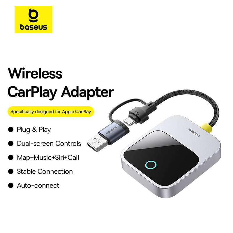 OS-Baseus SafeJourney Series Wireless CarPlay Adapter Space Grey