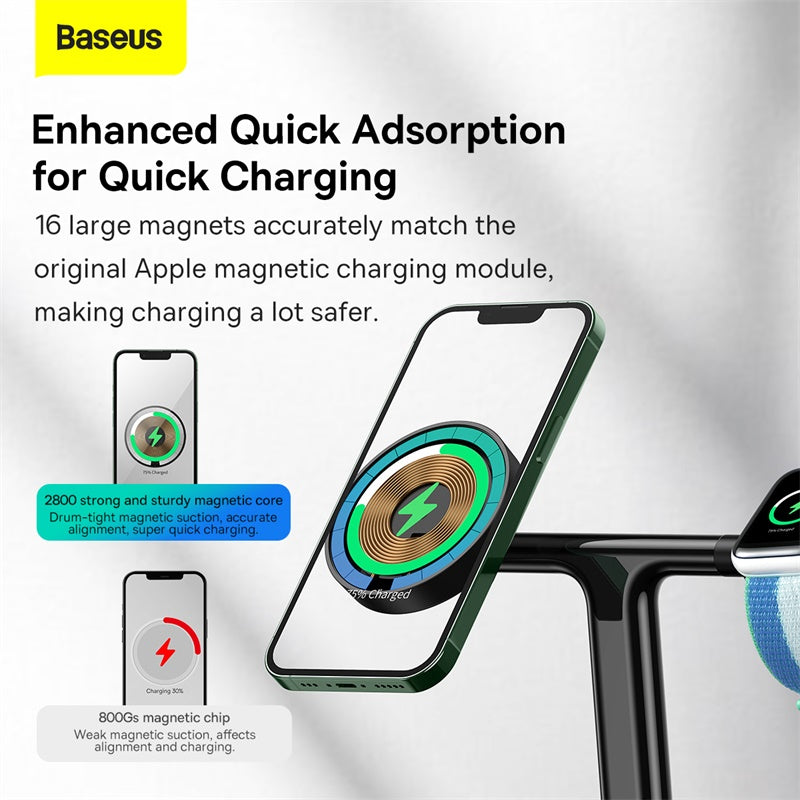 Baseus Swan 3-in-1 Wireless Magnetic Charging Bracket 20W Black Universal Version