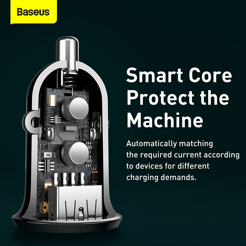 Baseus Grain Pro Car Charger (Dual USB 4.8A)