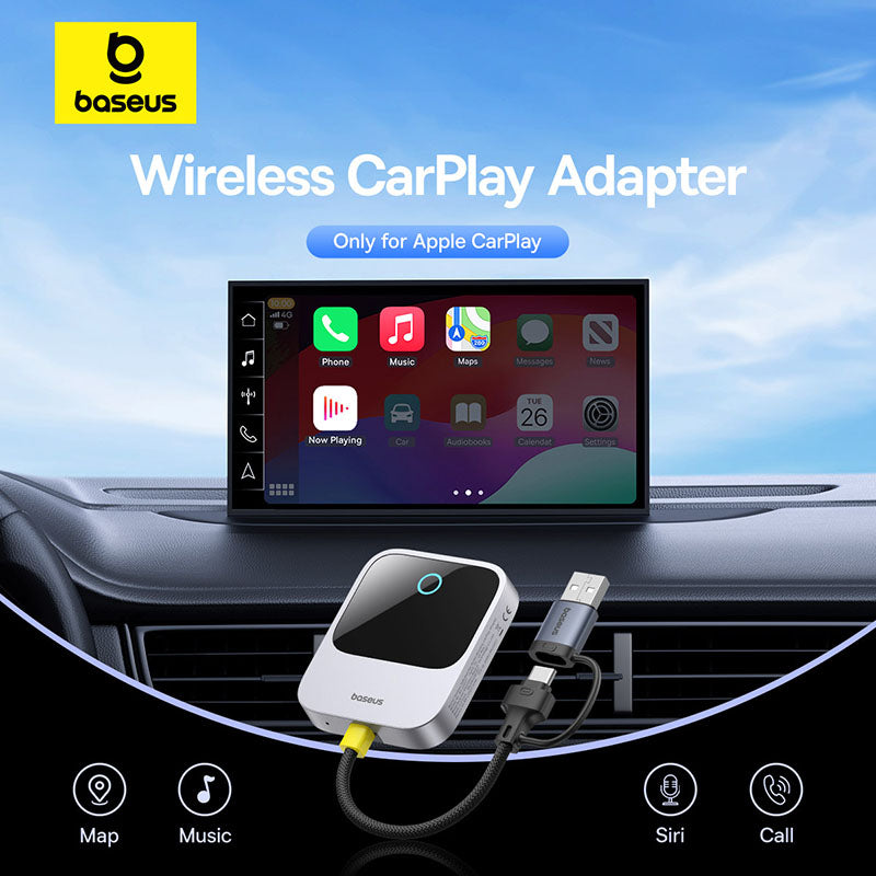 OS-Baseus SafeJourney Series Wireless CarPlay Adapter Space Grey
