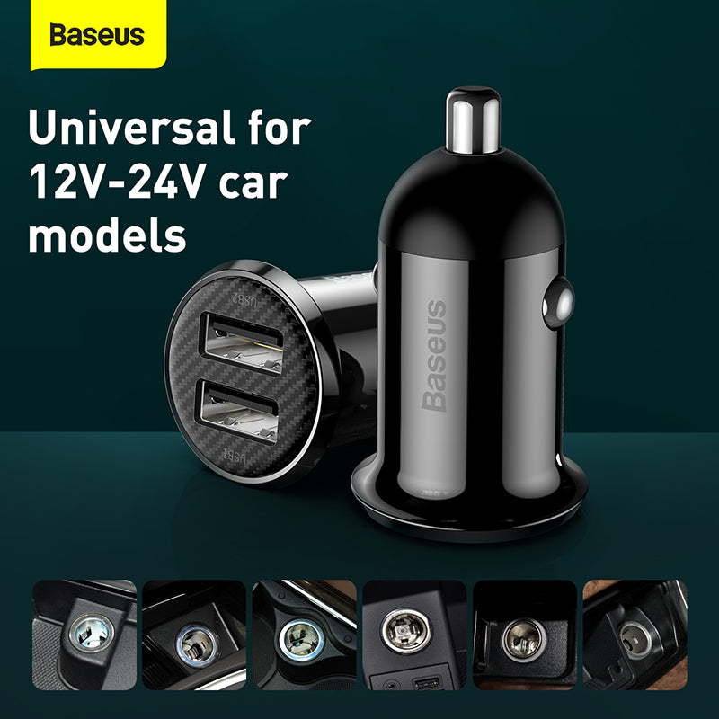 Baseus Grain Pro Car Charger (Dual USB 4.8A)
