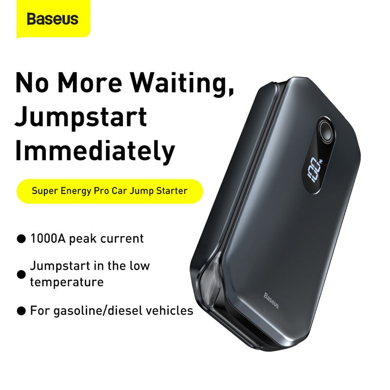 Baseus Super Energy Pro Car Jump Starter (12000mAh, 5V/3A, Peak Current 1000A)