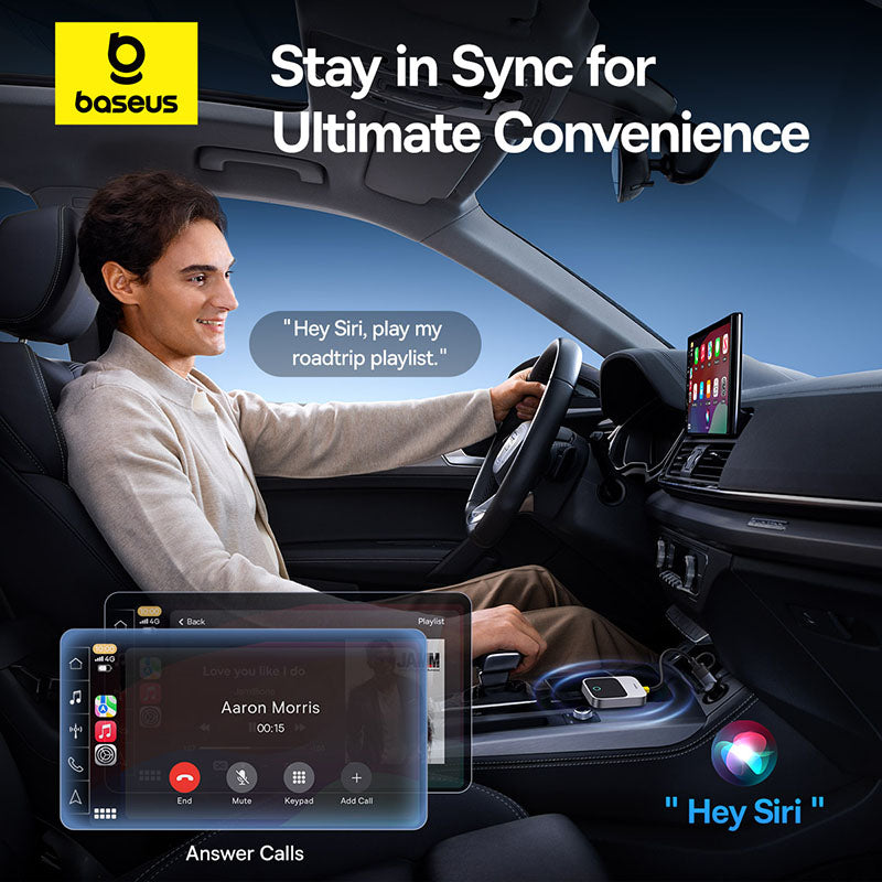 OS-Baseus SafeJourney Series Wireless CarPlay Adapter Space Grey