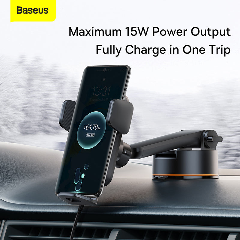 Baseus Wisdom Auto Alignment Car Mount Wireless Charger QI 15W (Suction Base)