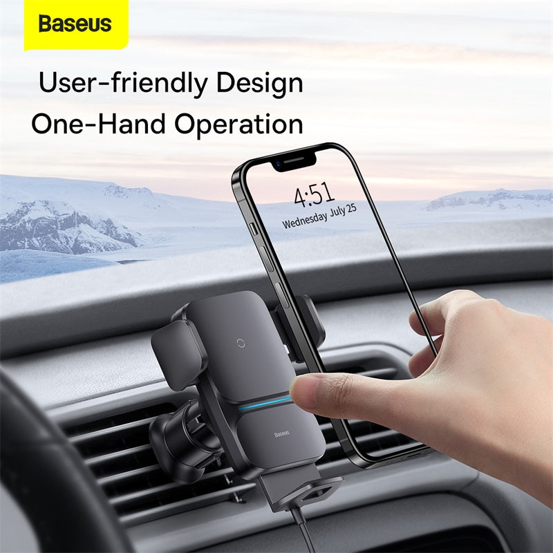 Baseus Wisdom Auto Alignment Car Mount Wireless Charger QI 15W (Suction Base)