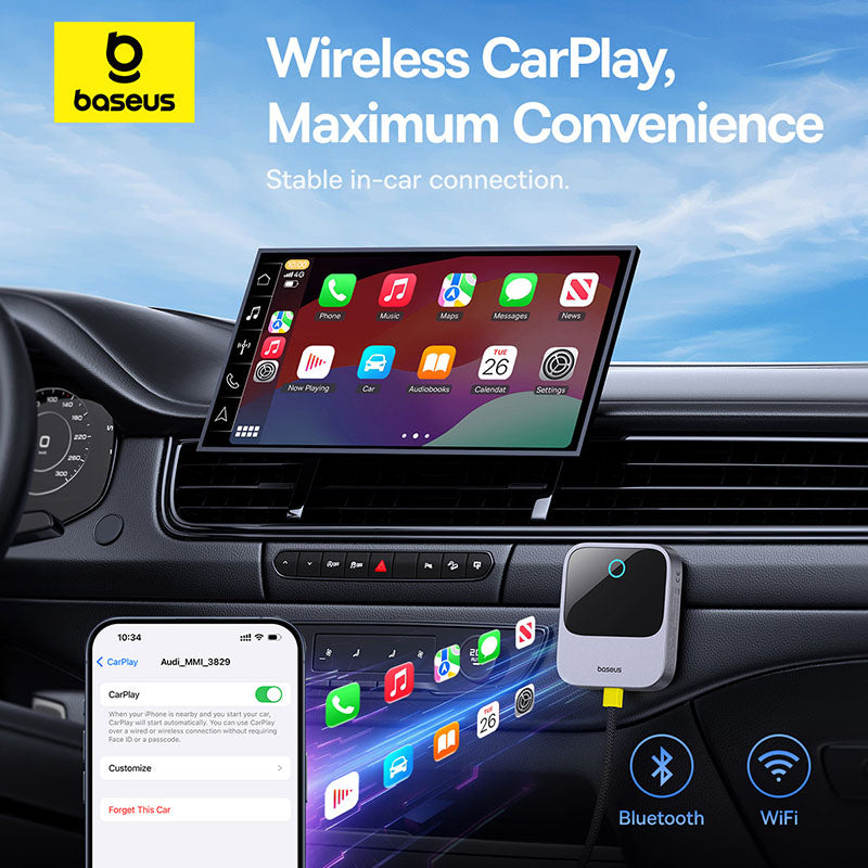 OS-Baseus SafeJourney Series Wireless CarPlay Adapter Space Grey