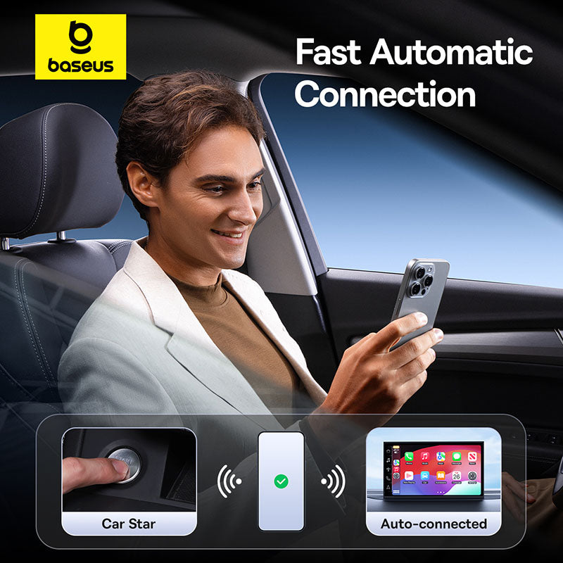 OS-Baseus SafeJourney Series Wireless CarPlay Adapter Space Grey