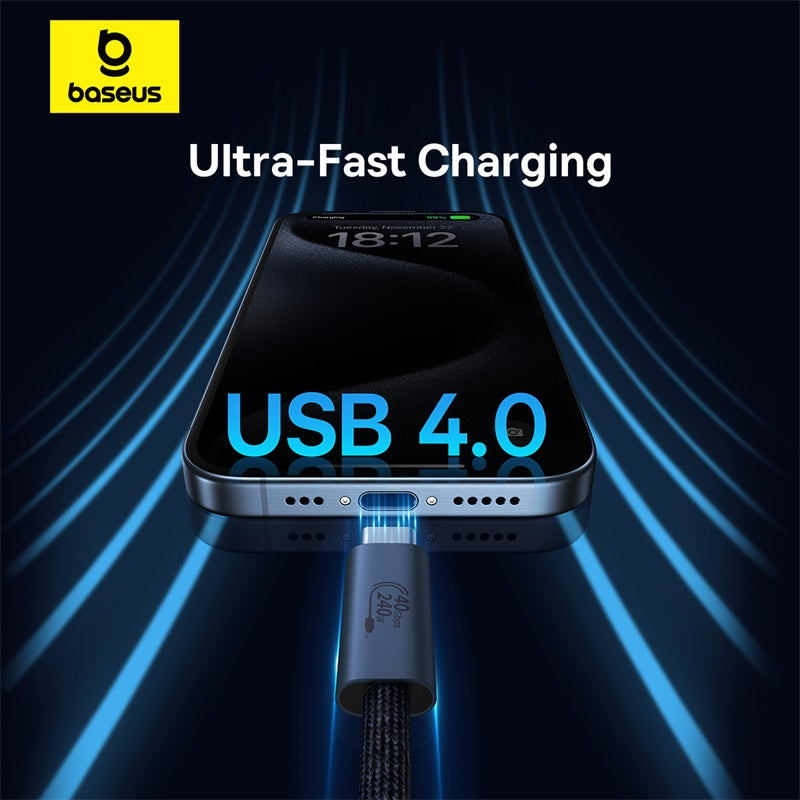 Baseus Flash Series 2 USB4 Full Featured Data Cable Type-C to Type-C 240W 1m