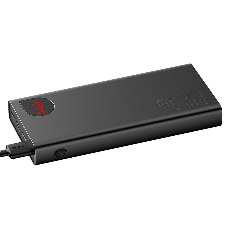 Baseus Adaman Metal Digital Display Quick Charge Power Bank 20000mAh 22.5W (With Simple Series Charging Cable USB to Type-C 3A 0.3m Black)