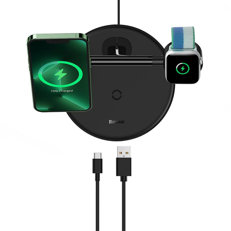 Baseus Swan 3-in-1 Wireless Magnetic Charging Bracket 20W Black Universal Version