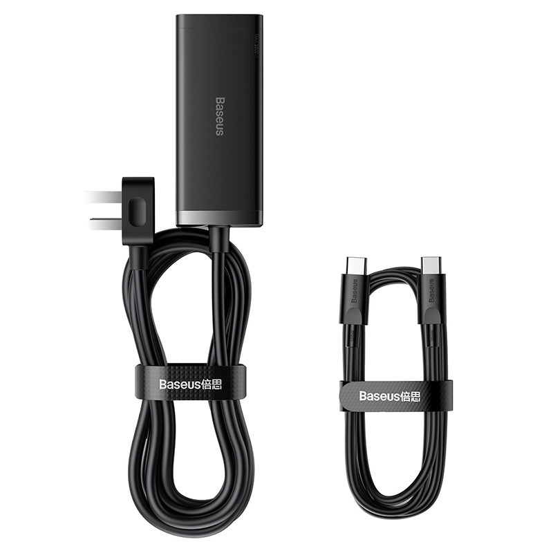 Baseus GaN3 Pro Desktop Powerstrip 2AC+2 U+2C 100W CN Black (With Mini White Cable Type-C to Type-C 100W(20V/5A) 1m Black)