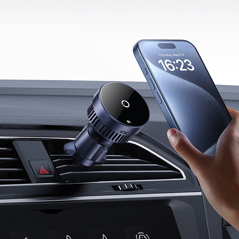 Baseus MagPro Series Magnetic Wireless Charging Car Mount Air Vent Version 15W Qi2.0 Cosmic Black