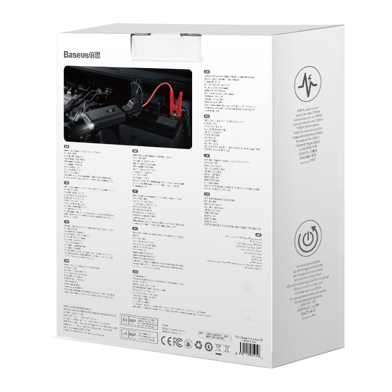 Baseus Super Energy Air Car Jump Starter (10000mAh, Peak Current 1000A)