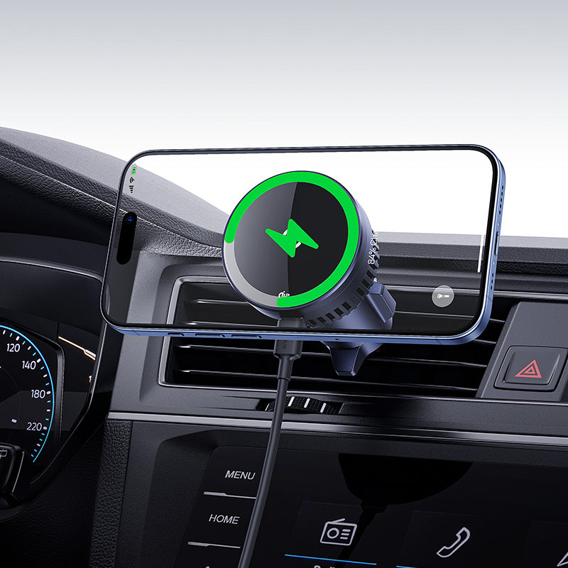 Baseus MagPro Series Magnetic Wireless Charging Car Mount Air Vent Version 15W Qi2.0 Cosmic Black