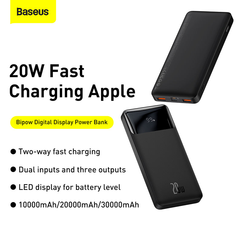 Baseus Bipow Digital Display Fast Charge Power Bank 10000mAh 20W