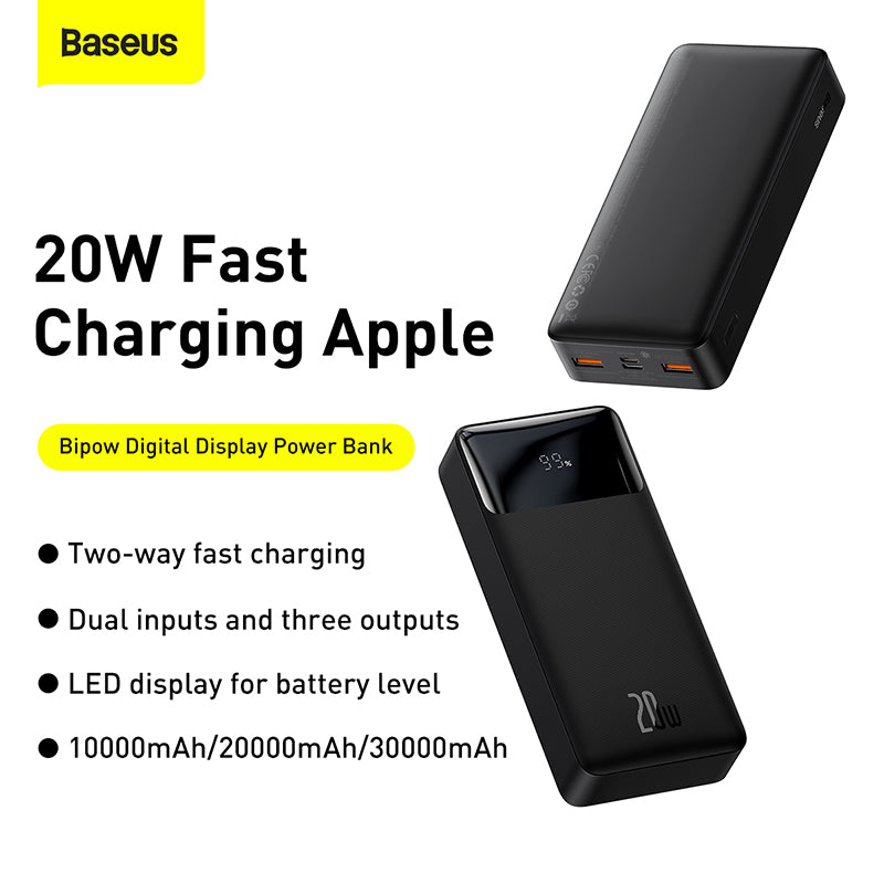 Baseus Bipow Digital Display Fast Charge Power Bank 20000mAh 20W