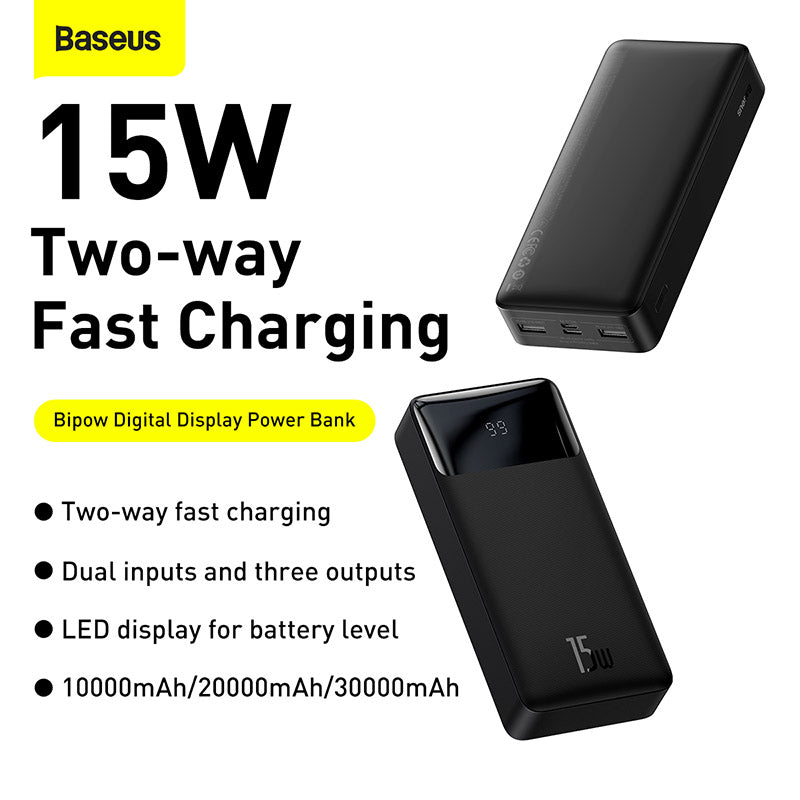 Baseus Bipow Digital Display Power Bank 20000mAh 15W