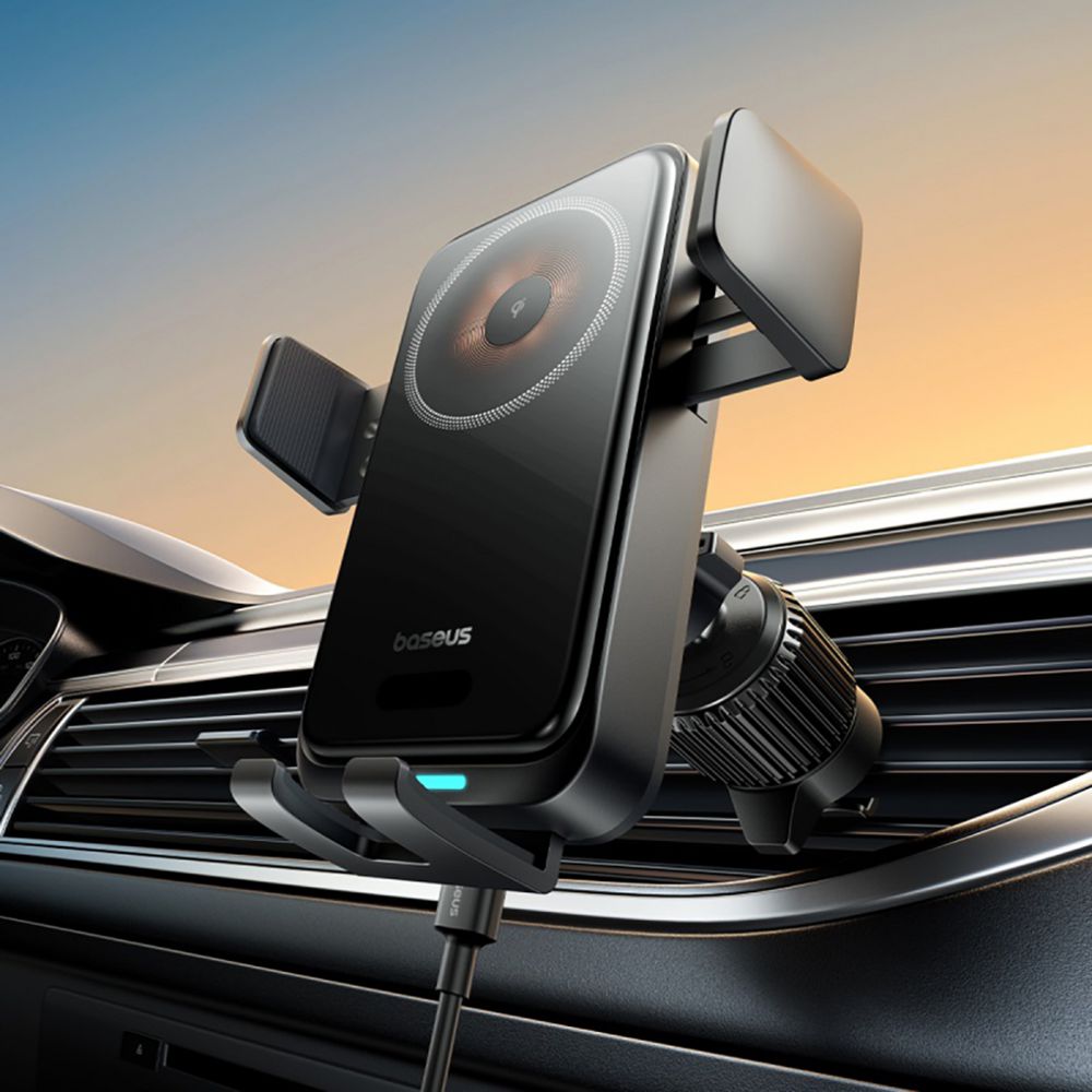 Baseus Wisdom Pro 15W QI Wireless Charger Car Mount Black