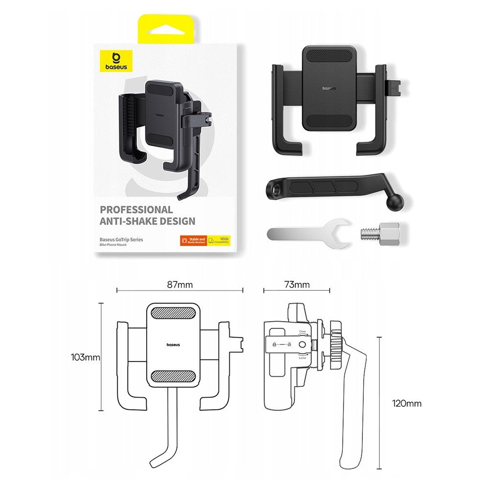 Baseus GoTrip Series Bike Phone Mount Rearview Mirror Version-Cluster Black