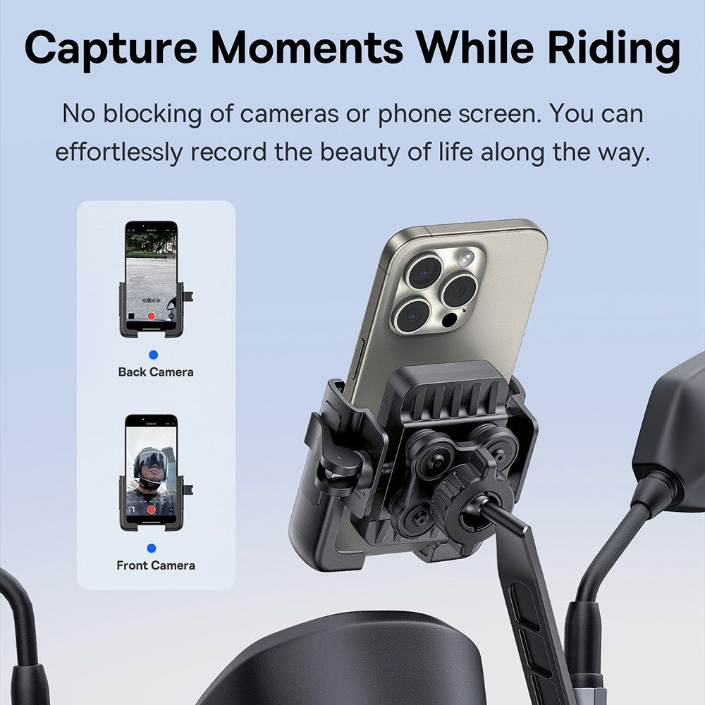 Baseus GoTrip Series Bike Phone Mount Rearview Mirror Version-Cluster Black