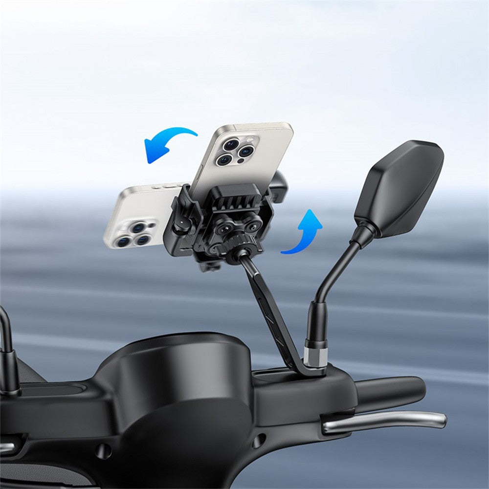 Baseus GoTrip Series Bike Phone Mount Rearview Mirror Version-Cluster Black