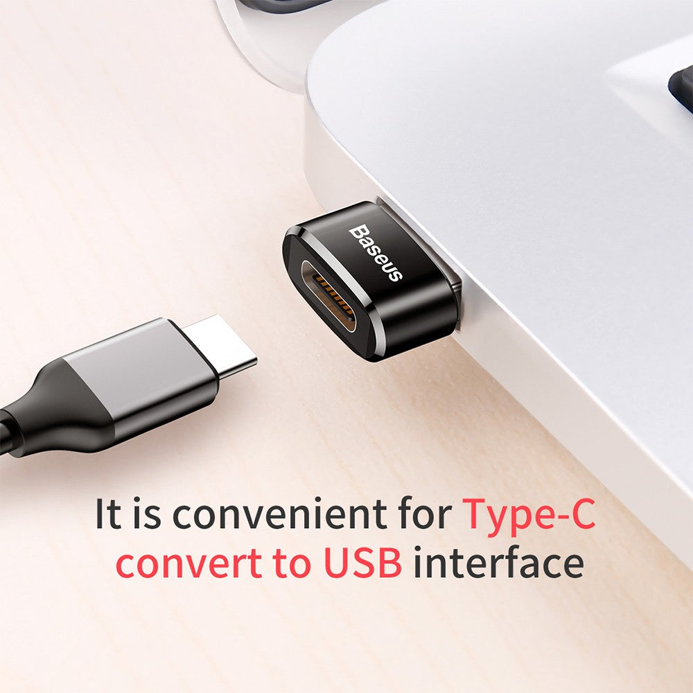 Baseus Mini Type-C Female to USB Male Adapter Converter Black