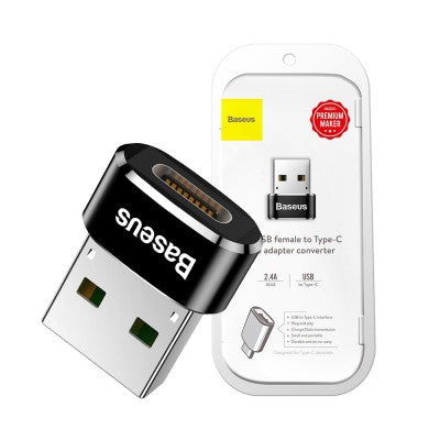 Baseus Mini Type-C Female to USB Male Adapter Converter Black