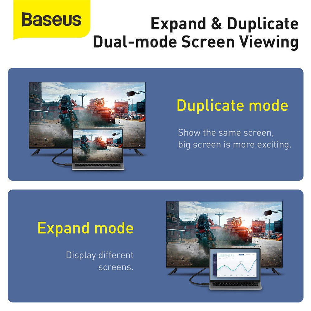 Baseus HDMI 2.0 cable 4K 60 Hz 3D HDR 18 Gbps CAKGQ-E01 8M-Black