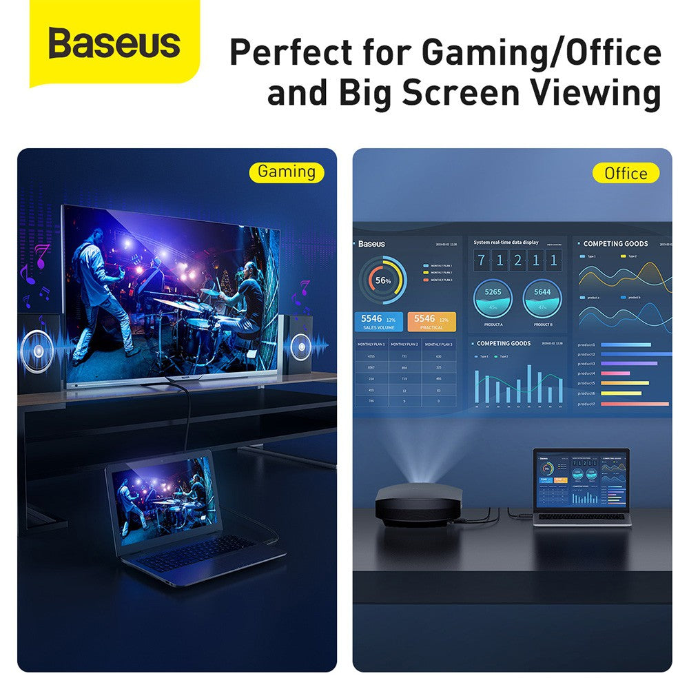 Baseus HDMI 2.0 cable 4K 60 Hz 3D HDR 18 Gbps CAKGQ-E01 8M-Black