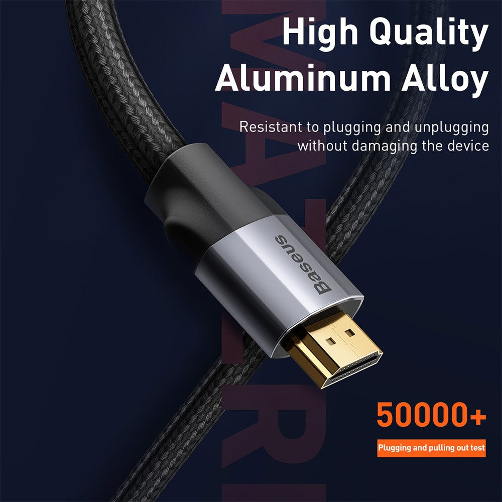 Baseus Enjoyment Series 4KHD Male To 4KHD Male Adapter Cable 2M-Dark Gray