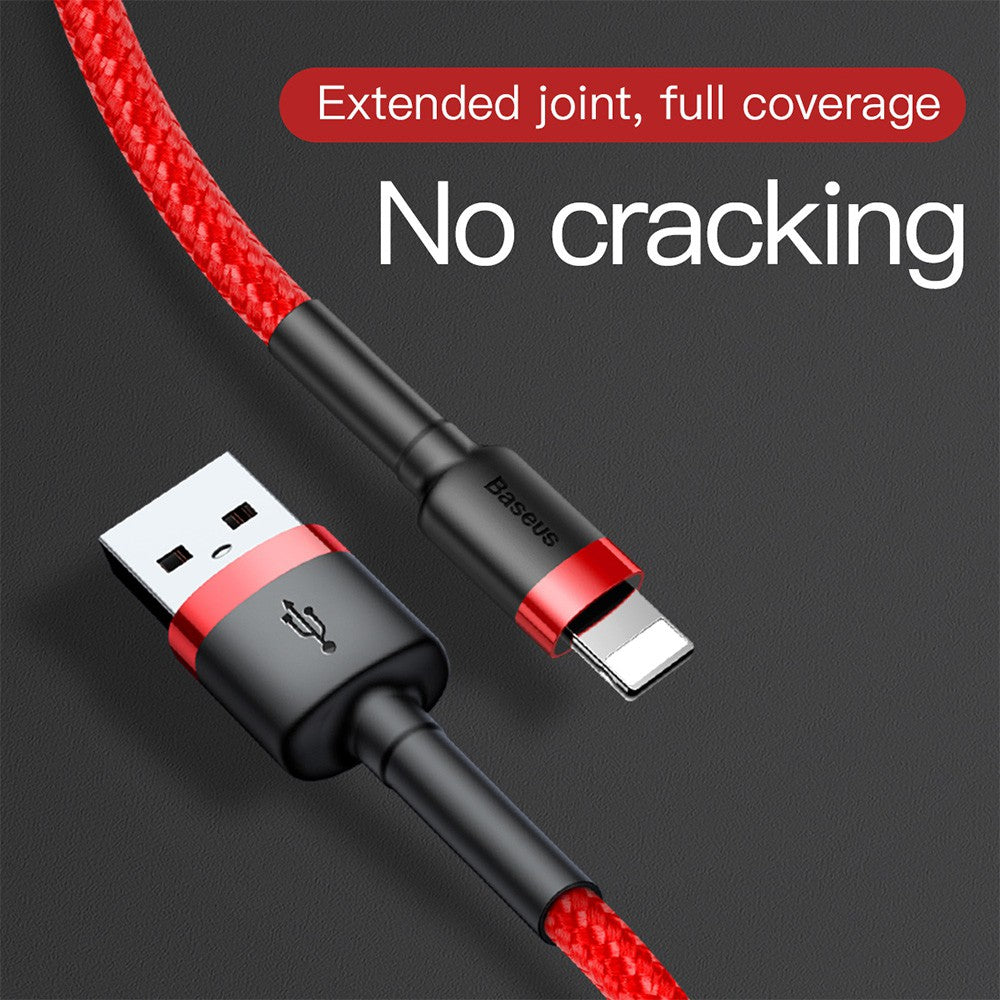 Baseus Cafule Fast Charge USB Data Charging Cable for iPhone-Black+Grey-0.5M