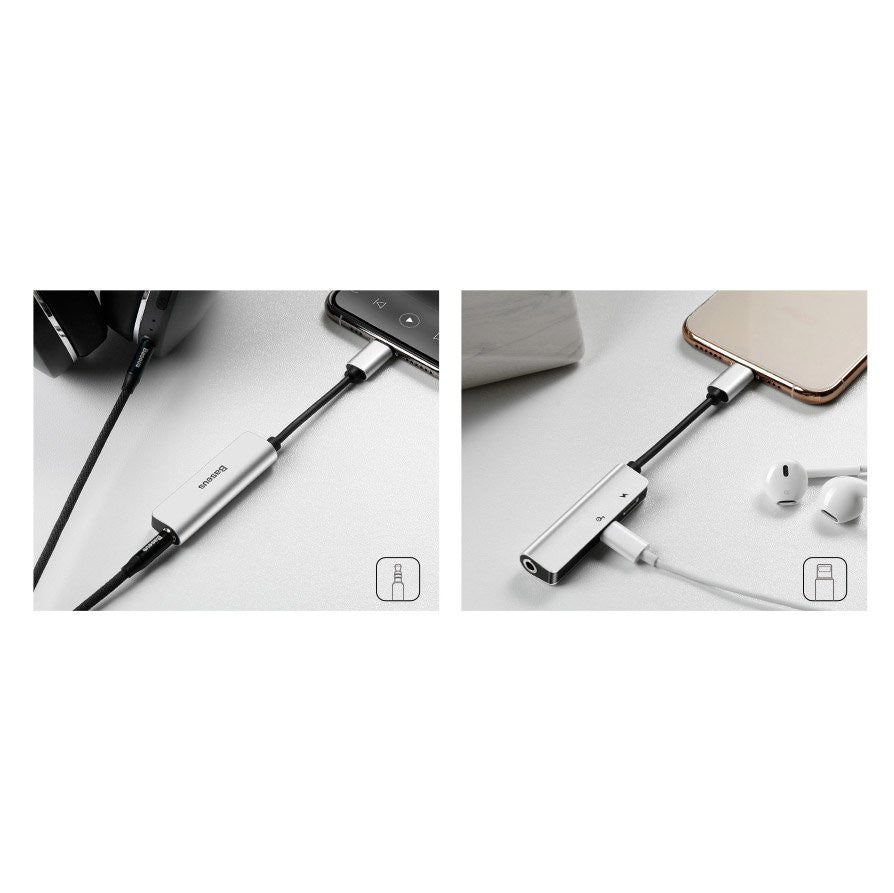 Baseus 3-in-1 iP Male to Dual iP & 3.5mm Female Adapter L52