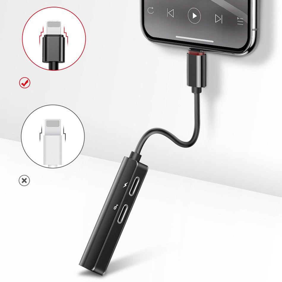 Baseus 3-in-1 iP Male to Dual iP & 3.5mm Female Adapter L52